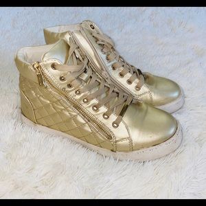 gold zipper high tops